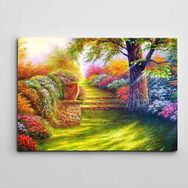 Dekolata Bahçe ve Çiçekler 140x200 cm Kanvas Tablo