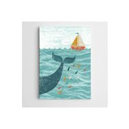 Dekolata Balıklar ve Tekne 35x50 cm Kanvas Tablo