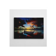 Dekolata Balıklar ve Tekne 40x60 cm Kanvas Tablo