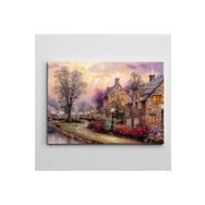 Dekolata Çiçekli Yol ve Dere 60x85 cm Kanvas Tablo