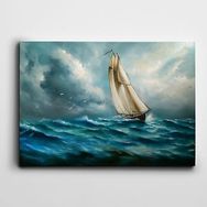 Dekolata Dalgalı Deniz Ve Bulutlar 60x85 cm Kanvas Tablo