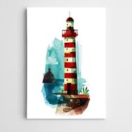 Dekolata Deniz Feneri Modern Sanat 20x30 cm Kanvas Tablo