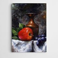 Dekolata Elma Üzüm Vazo 140x200 cm Kanvas Tablo