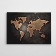Dekolata Eski Dünya Haritası 30x40 cm Kanvas Tablo