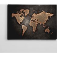 Dekolata Eski Dünya Haritası 40x60 cm Kanvas Tablo
