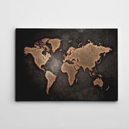 Dekolata Eski Dünya Haritası 60x85 cm Kanvas Tablo
