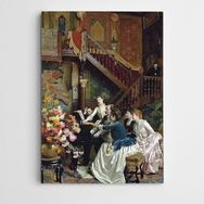 Dekolata Ev İçinde İnsanlar 100x140 cm Kanvas Tablo