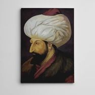 Dekolata Fatih Sultan Mehmet Portre 25x35 cm Kanvas Tablo