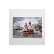Dekolata Galata ve Kız Kulesi 85x120 cm Kanvas Tablo