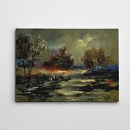 Dekolata Gece ve Ağaçlar 140x200 cm Kanvas Tablo