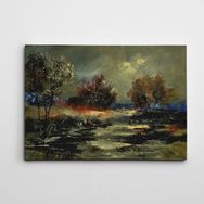 Dekolata Gece ve Ağaçlar 30x40 cm Kanvas Tablo