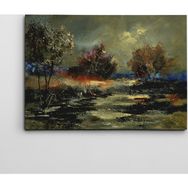 Dekolata Gece ve Ağaçlar 50x70 cm Kanvas Tablo