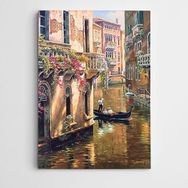 Dekolata Göl Çiçekler Ve İnsanlar 25x35 cm Kanvas Tablo