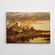 Dekolata Göl ve Ev 50x70 cm Kanvas Tablo