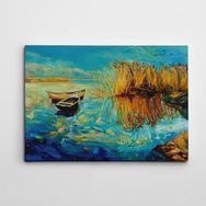 Dekolata Göl ve Kayık 20x30 cm Kanvas Tablo