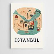 Dekolata İstanbul Suriçi Modern Sanat 20x30 cm Kanvas Tablo