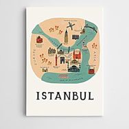 Dekolata İstanbul Suriçi Modern Sanat 30x40 cm Kanvas Tablo