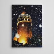 Dekolata Kar Yağışı ve Galata Mini 20x30 cm Kanvas Tablo