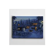 Dekolata Karlı Evler 25x35 cm Kanvas Tablo