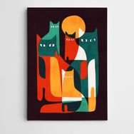 Dekolata Kediler Modern Sanat 20x30 cm Kanvas Tablo