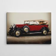 Dekolata Kırmızı Eski Otomobil 30x40 cm Kanvas Tablo