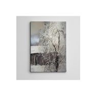 Dekolata Kış Ağaç ve Baraka Mini 30x40 cm Kanvas Tablo