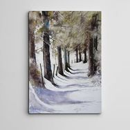 Dekolata Kış Ağaç ve Yol Mini 25x35 cm Kanvas Tablo