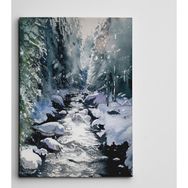 Dekolata Kış ve Dere 70x100 cm Kanvas Tablo