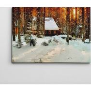 Dekolata Kış ve Ev Yağlı Boya Reprodüksiyon 30x40 cm Kanvas Tablo
