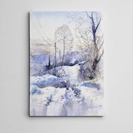 Dekolata Kış ve Köy Mini 30x40 cm Kanvas Tablo