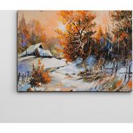 Dekolata Kış ve Yapraklar Yağlıboya Reprodüksiyon 30x40 cm Kanvas Tablo