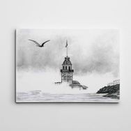 Dekolata Kız Kulesi ve Martı 40x60 cm Kanvas Tablo