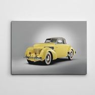 Dekolata Klasik Sarı Araba Retro 25x35 cm Kanvas Tablo