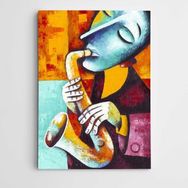 Dekolata Müzisyen Saksafon Modern Sanat 85x120 cm Kanvas Tablo
