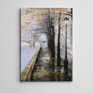 Dekolata Nehir Yol ve Yağmur Mini 100x140 cm Kanvas Tablo