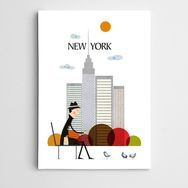 Dekolata New York Çizim 25x35 cm Kanvas Tablo