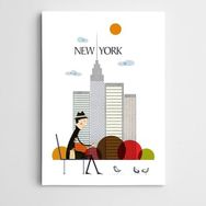 Dekolata New York Çizim 70x100 cm Kanvas Tablo