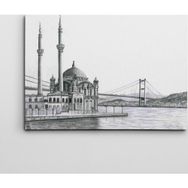 Dekolata Ortaköy Siyah Beyaz 50x70 cm Kanvas Tablo