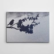Dekolata Özgür Kuş Siyah Beyaz 20x30 cm Kanvas Tablo