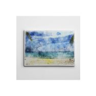 Dekolata Palmiyeler ve Deniz 20x30 cm Kanvas Tablo