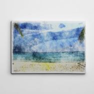 Dekolata Palmiyeler ve Deniz 50x70 cm Kanvas Tablo