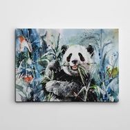 Dekolata Panda Suluboya 20x30 cm Kanvas Tablo