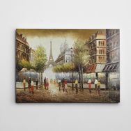 Dekolata Paris Sokakları Yağlıboya Reprodüksiyon 100x140 cm Kanvas Tablo