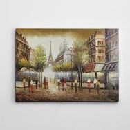 Dekolata Paris Sokakları Yağlıboya Reprodüksiyon 140x200 cm Kanvas Tablo