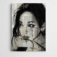 Dekolata Portre Gazete Modern Sanat 35x50 cm Kanvas Tablo
