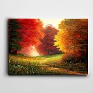 Dekolata Renkli Ağaçlar Ve Orman 30x40 cm Kanvas Tablo