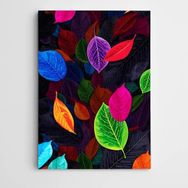 Dekolata Renkli Yapraklar Modern Sanat 85x120 cm Kanvas Tablo
