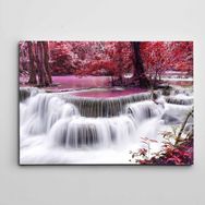 Dekolata Renkli Yapraklar ve Şelale 30x40 cm Kanvas Tablo