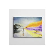 Dekolata Sahil ve Kız Mini 50x70 cm Kanvas Tablo