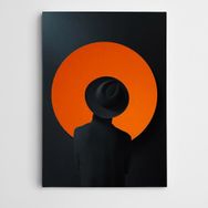 Dekolata Şapkalı Adam ve Ay Modern Sanat 85x120 cm Kanvas Tablo